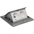 Bodeneinbau-Steckdose 2fach aus Edelstahl befahrbar