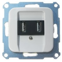 USB-Steckdose 2-fach K6472U/14 reinweiß